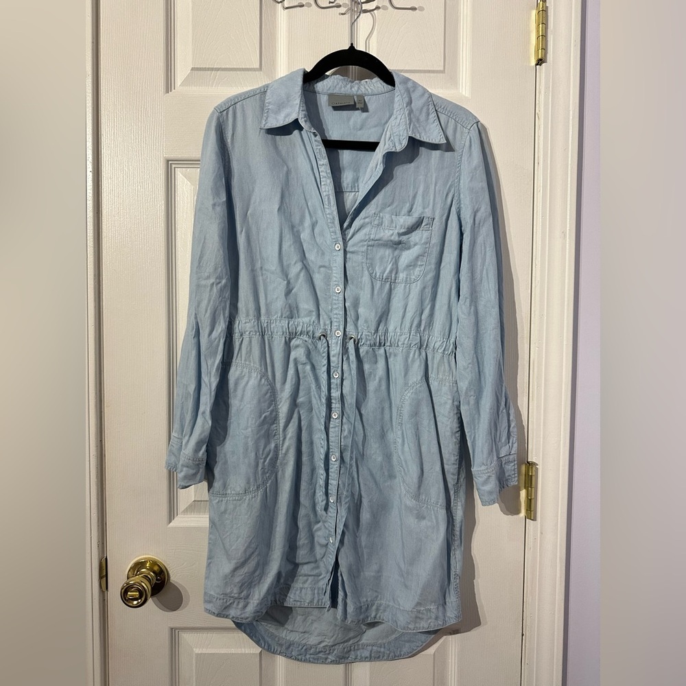 Athleta Light Blue Denim Shirt Dress XS - Picture 4 of 15